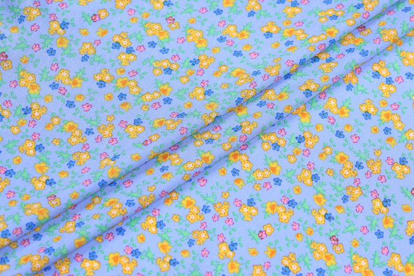 Ткань плательно-блузочная штапель, Maks Style, вискоза 100%, цветочный принт, арт. MS-1180 D-1 С-1