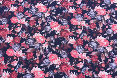 Ткань плательно-блузочная шифон, цветочный принт, арт. SI-3778-18 D-1011461 C-D