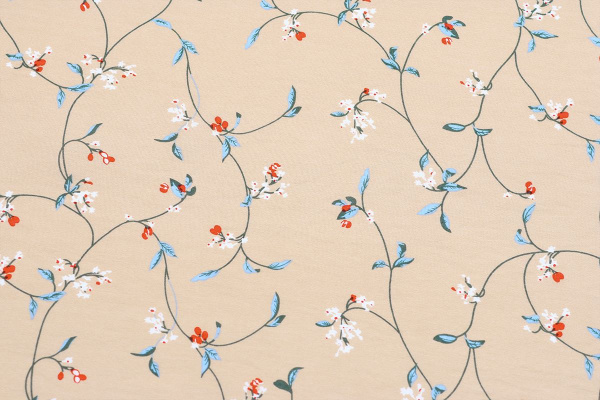 Ткань плательно-блузочная вискоза нейлон, Maks Style, вискоза 80%, нейлон 20%, цветочный принт, арт. MS- 1120 D- 7