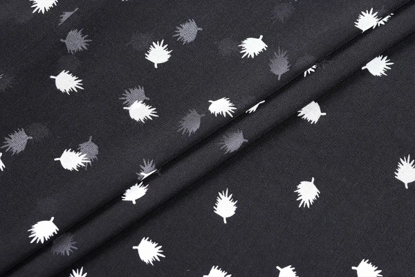 Ткань плательно-блузочная шифон, Maks Style, листья, арт MS- 1242 D-9 C-1