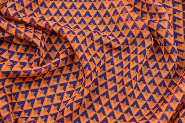 Ткань плательно-блузочная шифон, Maks Style, ромбы арт. MS- 1166 D-812 C-1