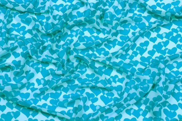 Ткань плательно-блузочная шифон, Maks Style, сердечки арт. SI- 2493-16 D-1 125577 C-3