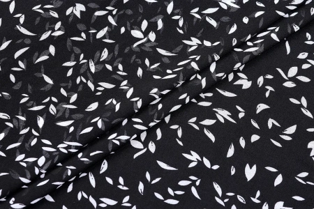 Ткань плательно-блузочная шифон, Maks Style, листья, арт MS- 2245 D-2