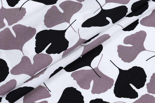 Ткань плательно-блузочная штапель, Maks Style, вискоза 100%, листья, арт. MS- 1233 D-11