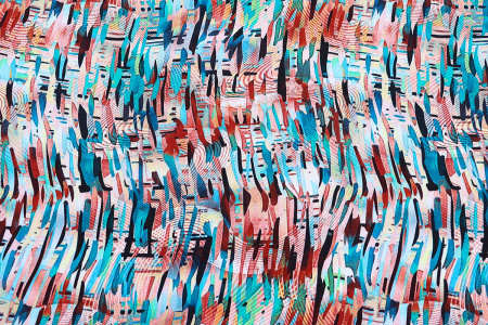 Ткань плательно-блузочная штапель, Maks Style, вискоза 100%, абстракция акварель, арт. MS- 3721 D-2