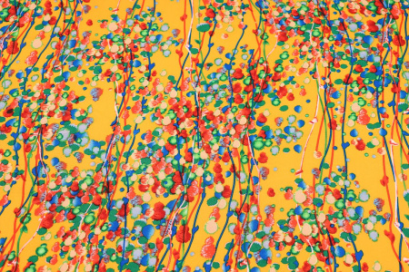 Ткань плательно-блузочная штапель, Maks Style, вискоза 100%, цветочный принт желтый, арт. MS-1173 D-43