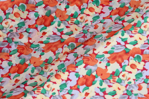 Ткань плательно-блузочная шифон, Maks Style, цветочный принт, арт. MS- 1234 D-23 C-2