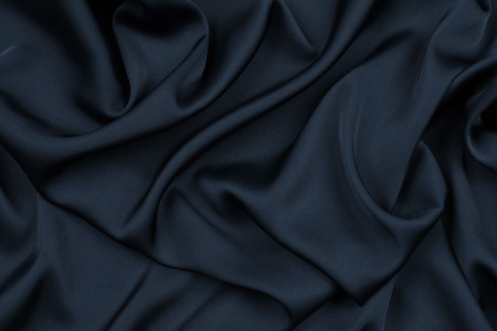 Ткань плательно-блузочная однотонная Армани шелк, Maks Style, цвет темно-синий, арт 1132 D-33