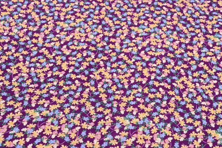 Ткань плательно-блузочная штапель, Maks Style, вискоза 100%, цветочный принт фиолетовый, арт. MS-1237 D-LZD621058 C-1