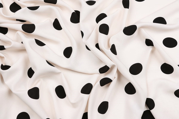 Ткань плательно-блузочная штапель, Maks Style, вискоза 100%, горох, арт. MS- 1187 D-39 С-2