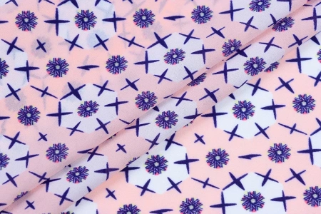 Ткань плательно-блузочная шифон, Maks Style, цветочный принт, арт. 1127 