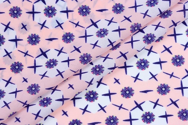 Ткань плательно-блузочная шифон, Maks Style, цветочный принт, арт. 1127 