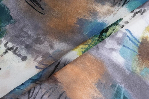 Ткань плательно-блузочная шифон, Maks Style, акварель, арт MS- 2238 D-4