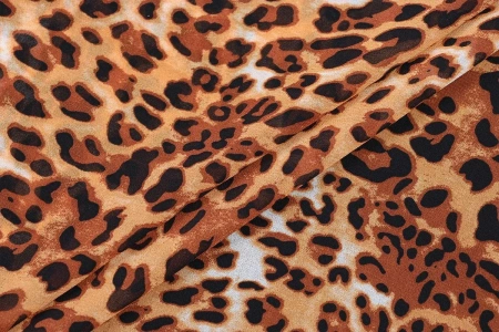 Ткань плательно-блузочная шифон, Maks Style, леопард, арт MS- 1234 D-LS210578 D-2 C-1