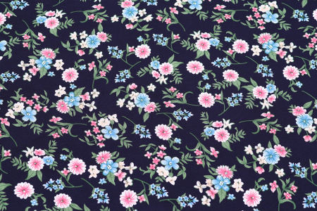 Ткань плательно-блузочная штапель, Maks Style, вискоза 100%, цветочный принт, арт. MS-1180 D-8-1