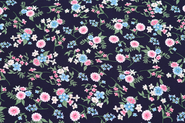 Ткань плательно-блузочная штапель, Maks Style, вискоза 100%, цветочный принт, арт. MS-1180 D-8-1