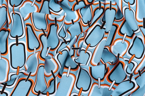 Ткань плательно-блузочная штапель, Maks Style, вискоза 100%, цепи, арт. MS- 1215 D-3