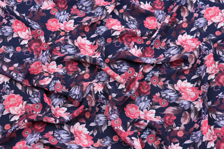 Ткань плательно-блузочная шифон, цветочный принт, арт. SI-3778-18 D-1011461 C-D