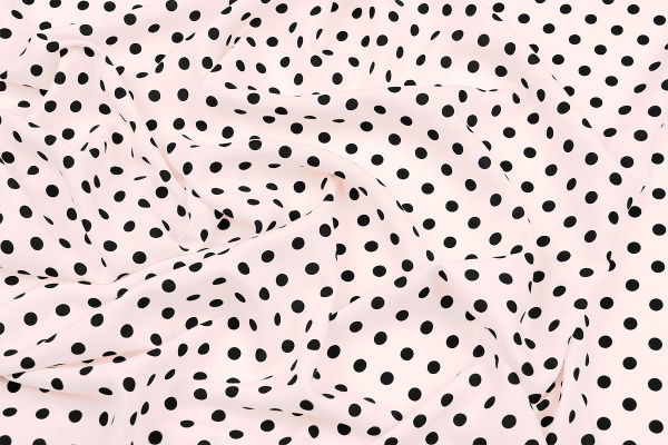 Ткань плательно-блузочная штапель, Maks Style, вискоза 100%, бежевый принт горох, арт. MS- 1146 D-28 С-6