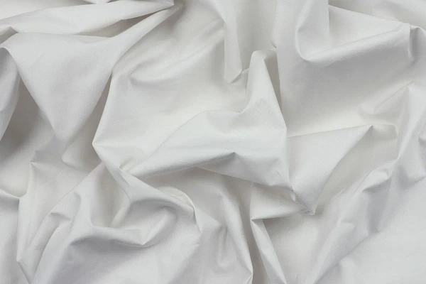 Ткань плательно-блузочная хлопок поплин однотонный, Maks Style, хлопок 100%, цвет белый, арт. 1159 D-2