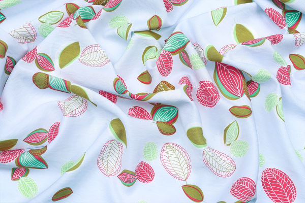 Ткань плательно-блузочная вискоза нейлон, Maks Style, вискоза 80%, нейлон 20%, листья, арт. MS- 4202 D- 185 С- 2