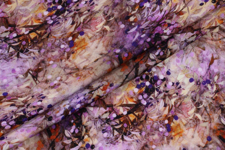 Ткань плательно-блузочная вискоза сатин, Maks Style, вискоза 100%, цветочный принт, арт. D- 62