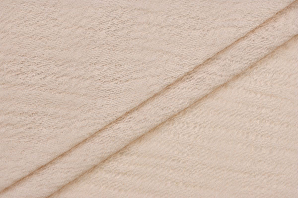 Ткань плательно-блузочная муслин однотонный, Maks Style, хлопок 100%, цвет бежевый, арт. 1162 D-3