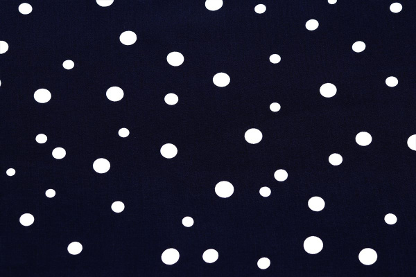 Ткань плательно-блузочная штапель, Maks Style, вискоза 100%, черный принт горох, арт. MS- 1146 D-31 C-3