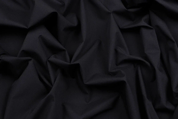 Ткань плательно-блузочная нейлон поплин однотонный, Maks Style, цвет черный, арт. MS- 1228 D-5