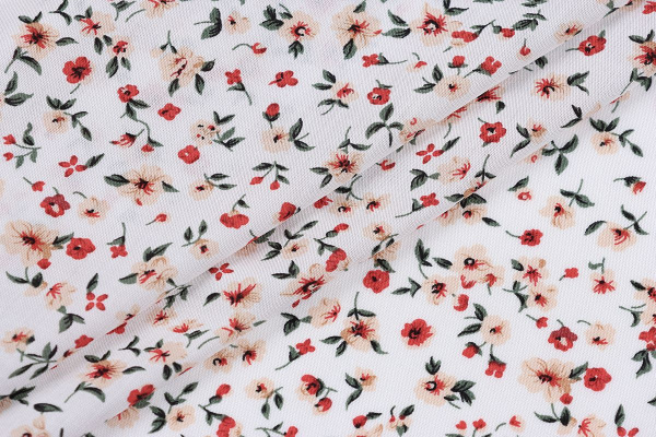 Ткань плательно-блузочная штапель, Maks Style, вискоза 100%, цветочный принт, арт. MS- 2201 D-26