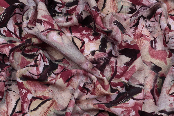 Ткань плательно-блузочная штапель, Maks Style, вискоза 100%, акварель, арт. 3763/18 D-2 С-1