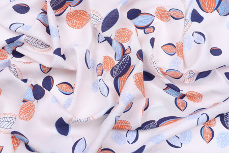 Ткань плательно-блузочная вискоза нейлон, Maks Style, вискоза 80%, нейлон 20%, листья, арт. MS- 4202 D- 185