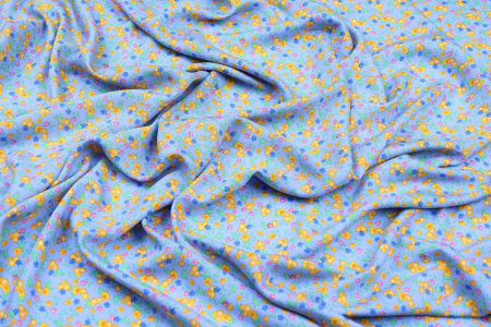 Ткань плательно-блузочная штапель, Maks Style, вискоза 100%, цветочный принт, арт. MS-1180 D-1 С-1