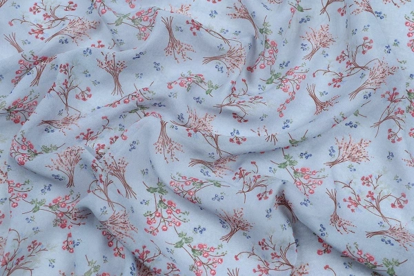 Ткань плательно-блузочная шифон, Maks Style, цветочный принт, арт.MS- 1210 D-13 C-1