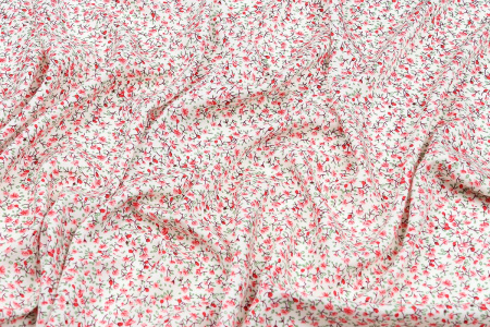 Ткань плательно-блузочная штапель, Maks Style, вискоза 100%, цвет ткани бежевый, цветочный принт, арт. MS- 2201 D-21