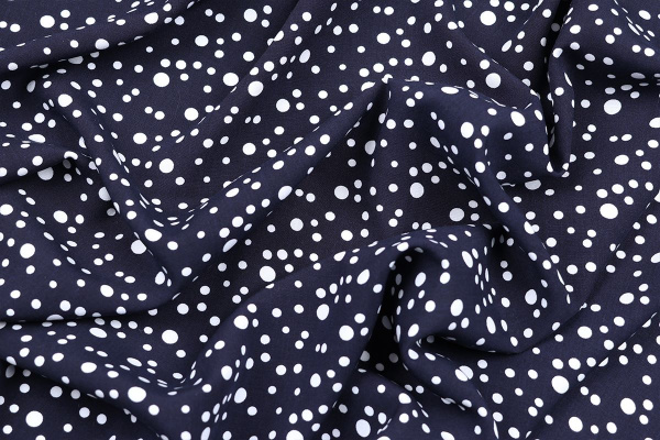 Ткань плательно-блузочная штапель, Maks Style, вискоза 100%, горох, арт. 1146 D-32 С-1