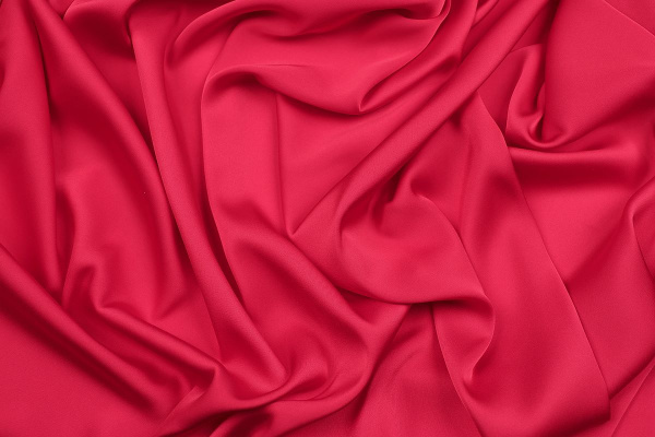 Ткань плательно-блузочная однотонная Армани шелк, Maks Style, цвет красный, арт 1132 D-27
