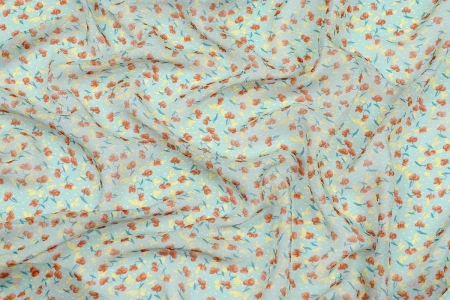 Ткань плательно-блузочная шифон, Maks Style, цветочный принт, арт.SI- 2493-16 D-26 C-3