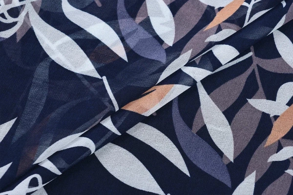 Ткань плательно-блузочная шифон, Maks Style, листья, арт MS- 1235 D-B04H5125 C-2