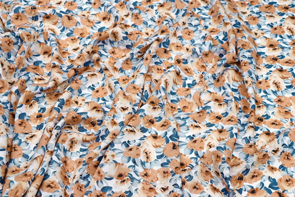 Ткань плательно-блузочная штапель, Maks Style, вискоза 100%, цветочный принт, арт. MS-1237 D-LZD621039 C-1