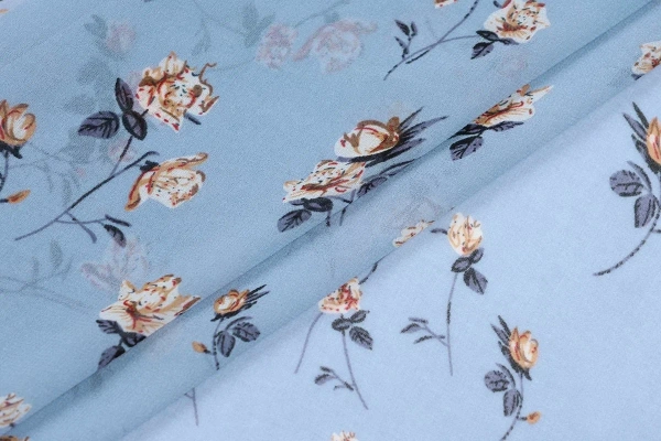 Ткань плательно-блузочная шифон, Maks Style, цветочный принт, арт MS- 2231 D-7 C-1