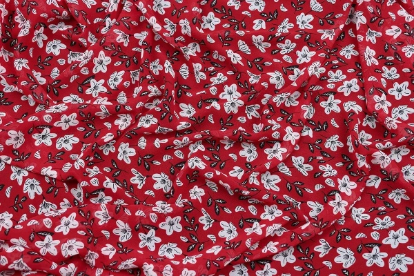 Ткань плательно-блузочная шифон, Maks Style, цветочный принт, арт MS- 1234 D-74 C-3