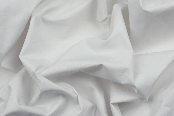 Ткань плательно-блузочная хлопок поплин однотонный, Maks Style, хлопок 100%, цвет белый, арт. 1159 D-2