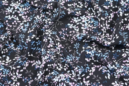 Ткань плательно-блузочная шифон, Maks Style, цветочный принт, арт B 05Z 2403
