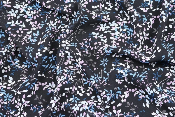 Ткань плательно-блузочная шифон, Maks Style, цветочный принт, арт B 05Z 2403