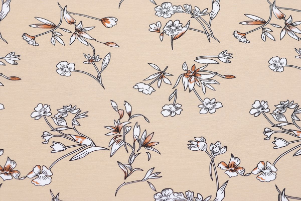 Ткань плательно-блузочная вискоза нейлон, Maks Style, вискоза 80%, нейлон 20%, цветочный принт, арт. MS- 1120 D- 6 С- 1