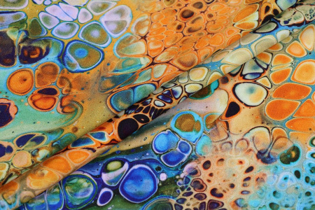 Ткань плательно-блузочная вискоза сатин, Maks Style вискоза 100%, абстракция, арт. D- 58