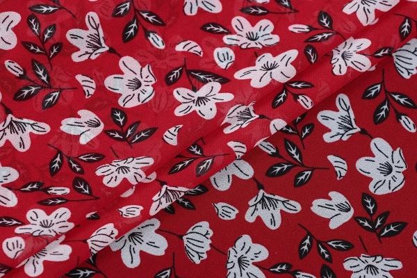 Ткань плательно-блузочная шифон, Maks Style, цветочный принт, арт MS- 1234 D-74 C-3