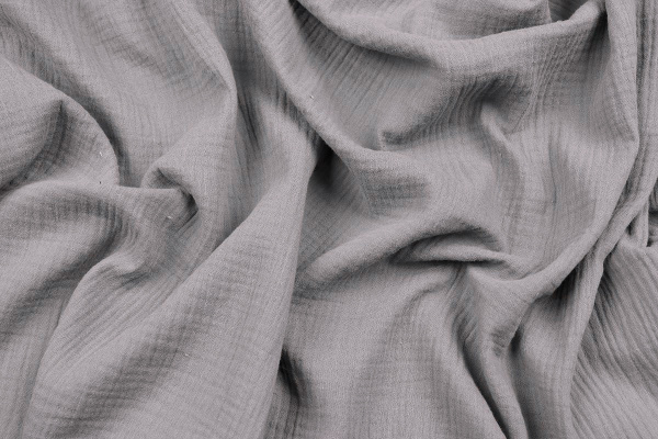 Ткань плательно-блузочная муслин однотонный, Maks Style, хлопок 100%, цвет серый, арт. 1162 D-16