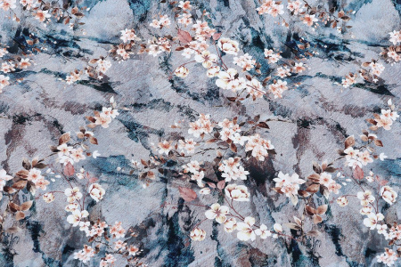 Ткань плательно-блузочная вискоза сатин, Maks Style, вискоза 100%, цветочный принт, арт. D- 63